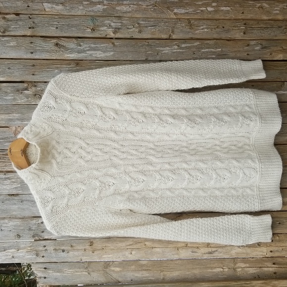 CREAMY Soft Designer RALPH LAUREN CABLE KNIT SWEATER ALPACA WOOL BLEND M - Picture 3 of 8